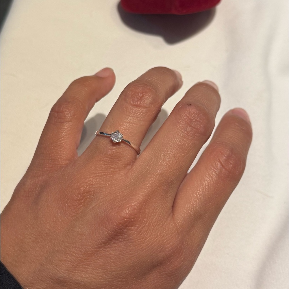 Solitaire Ring in Silver Sterling- Classic Women’s Jewelry